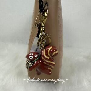 Coach Squirrel Bag Charm In Resin/Brass With Key Ring CEA11 NWT